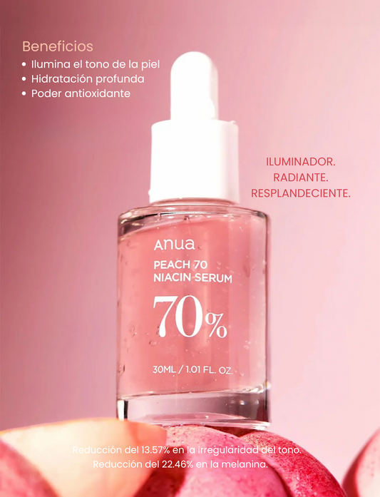ANUA - Peach 70% Niacinamide Serum 30 ML | Suero luminosidad y brillo