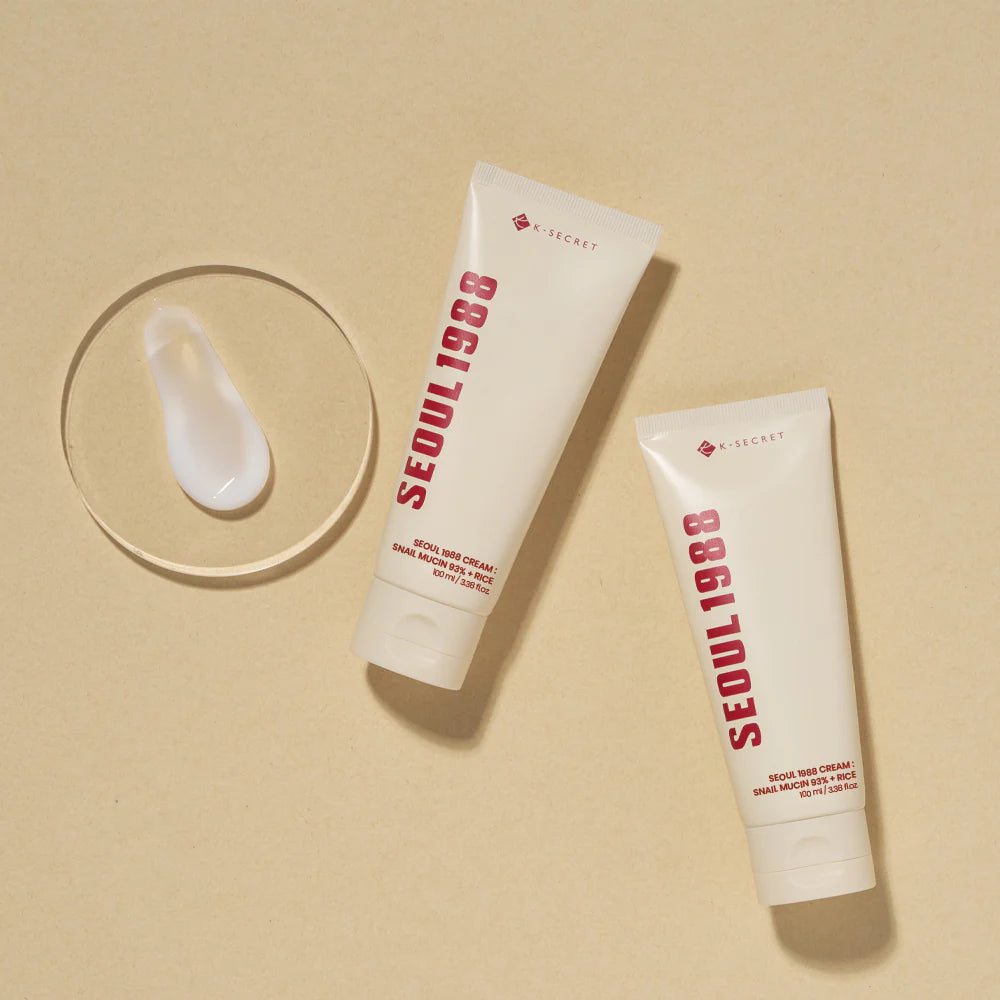 KSECRET - CREAM : SNAIL MUCIN 93% + RICE 100ML | Crema reparadora e iluminadora con baba de caracol