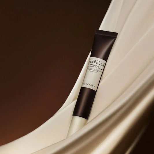 Crema de ojos con centella asiática, probo-cica y bakuchiol, formulada para hidratar, calmar y reducir líneas de expresión.