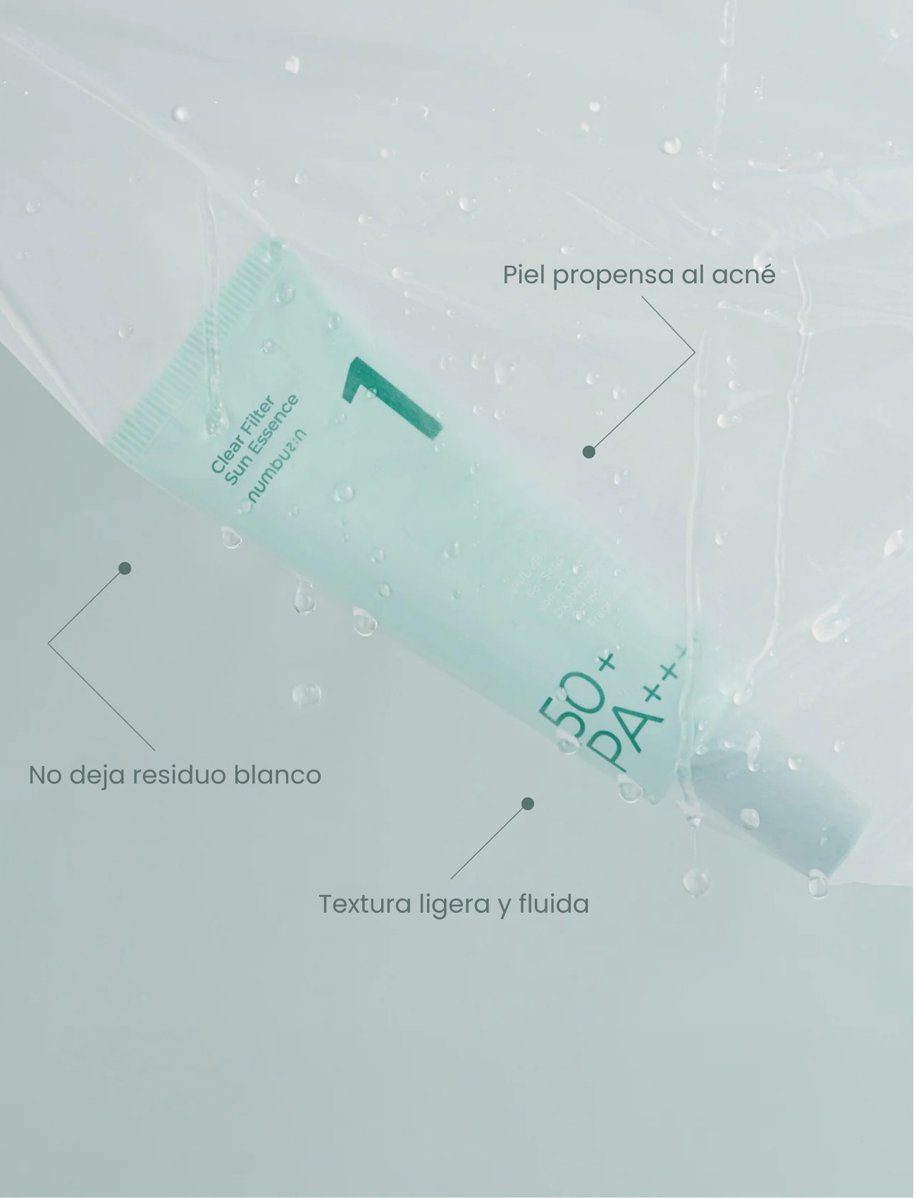 Numbuzin - No.1 Clear Filter Sun Essence 50ml | Protector solar ligero