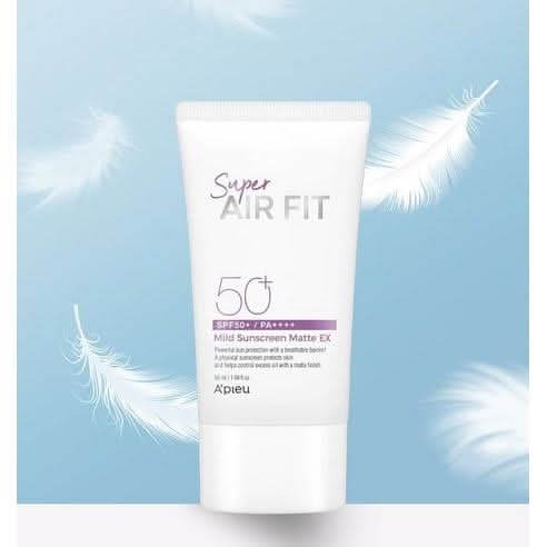A’PIEU - Super Air Fit Mild Sunscreen Matte SPF50+ PA++++ 50ml | Protector solar iluminador mate