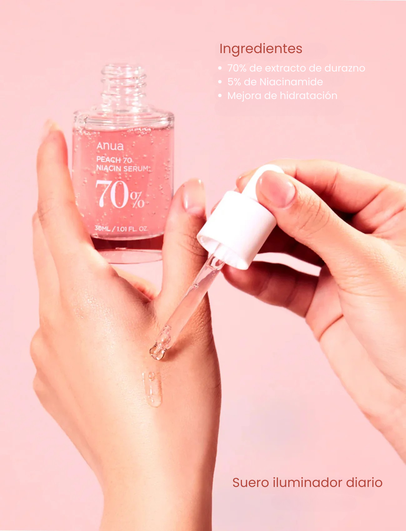 ANUA - Peach 70% Niacinamide Serum 30 ML | Suero luminosidad y brillo