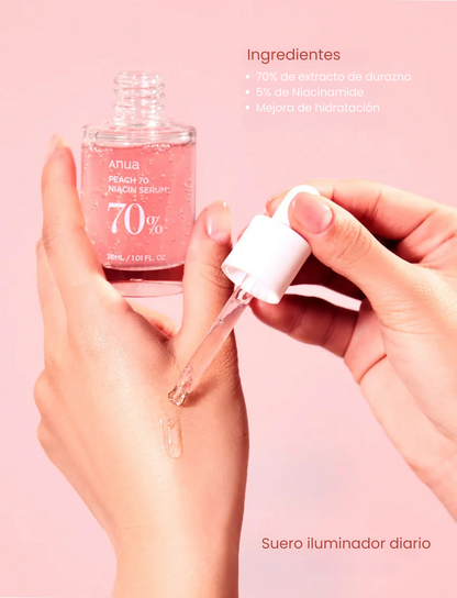 ANUA - Peach 70% Niacinamide Serum 30 ML | Suero luminosidad y brillo