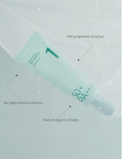 Numbuzin - No.1 Clear Filter Sun Essence 50ml | Protector solar ligero