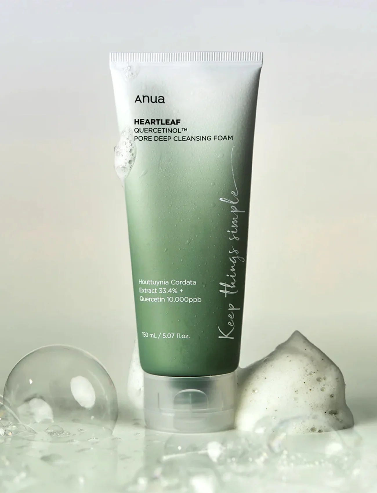 ANUA - Heartleaf Quercetinol Pore Deep Cleansing Foam 150 ML | Limpiador profundo para poros