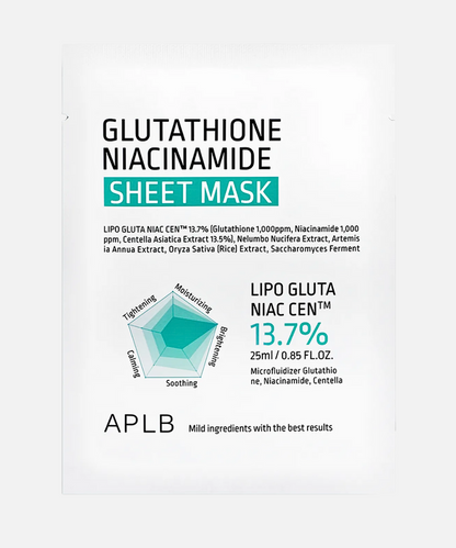 APLB - Glutathione Niacinamide Sheet Mask 1 PC | Mascarilla iluminadora y antimanchas